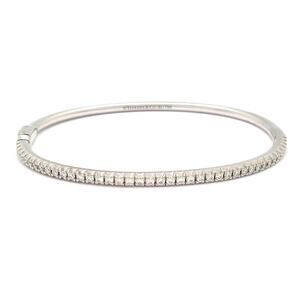 Tiffany & Co. Metro. Hinged Bangle Bangle 18K White Gold Diamond